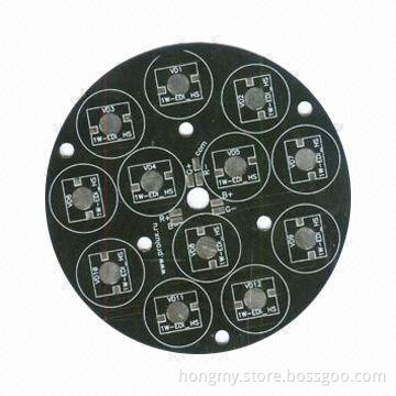 Single Layer Aluminum Base PCB with Black Solder Mask and HASL Finished, RoHS Mark